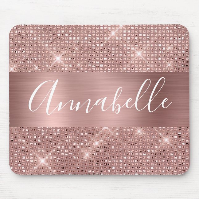 Mousepad Foil Chic rosa Dourada (Frente)