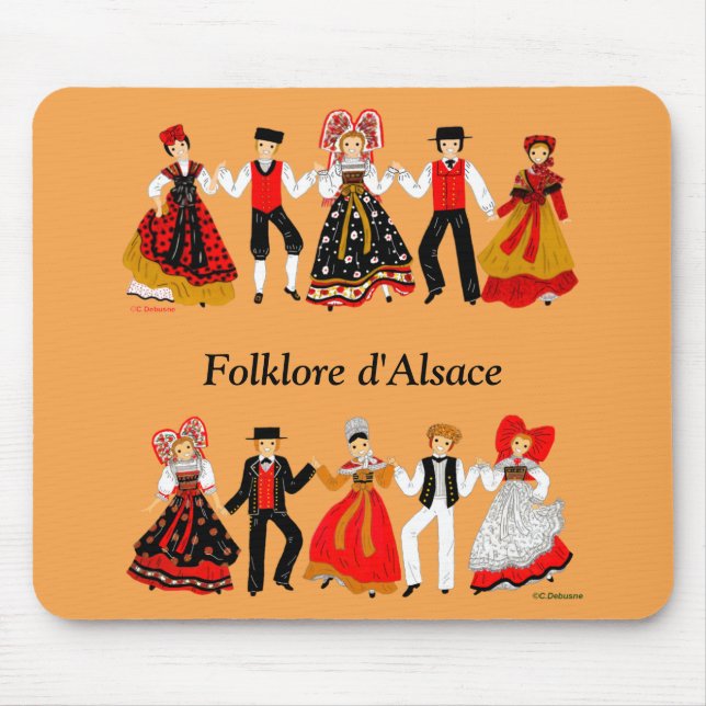 Mousepad Folclore de l'Alsace, França (Frente)