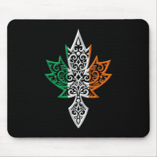 Mousepad Folha de bordo canadense irlandesa - preto