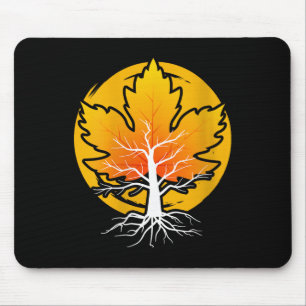 Mousepad Folha de bordo feminino Mapa da estação de outono