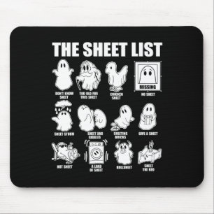 Mousepad Folha de Camisa Engraçada Halloween Folha de Hallo