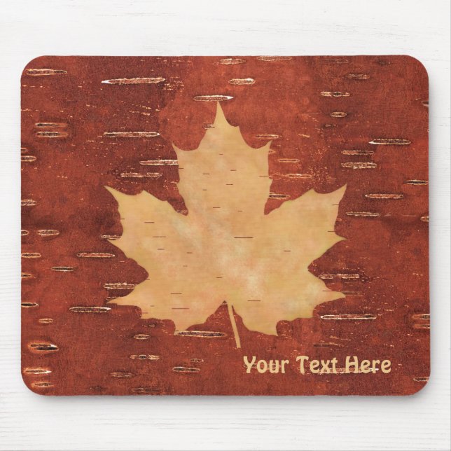 Mousepad Folha de Maple no Latido de Birch Interior (Frente)