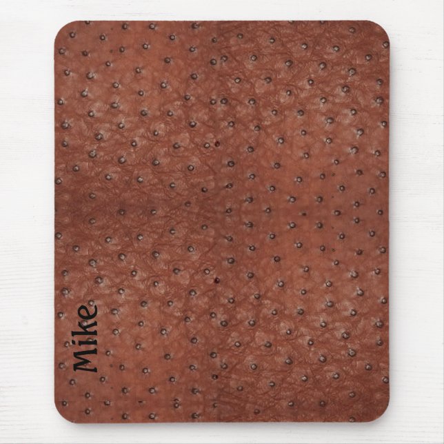 Mousepad Folha de Mouse Marrom Bonitão De Ostrich Leather (Frente)