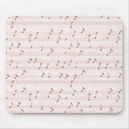Mousepad Folha de Notas Musicais Rosa