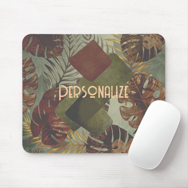 Mousepad Folha de palma da monstera tropical do Verão de 70 (Com mouse)