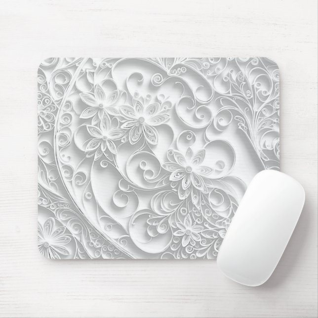 Mousepad Folha de papel prateado Design (Com mouse)