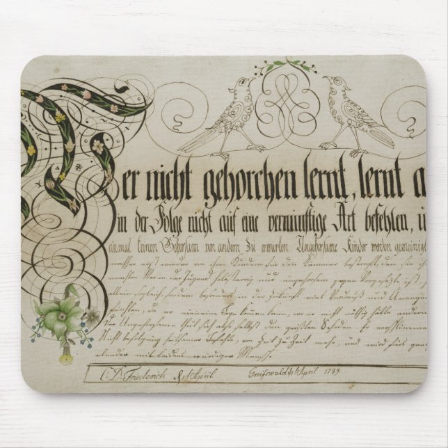 Mousepad Folha do álbum, 1789 (Frente)