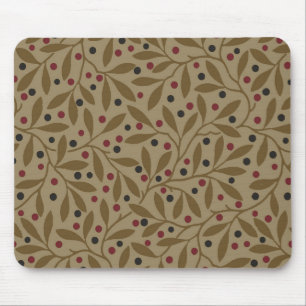 Mousepad Folha e Berry Patterno deixa Trabalho de arte Nouv