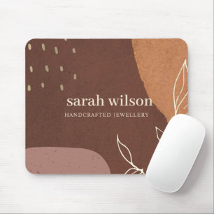 Mousepad Folhagem de folhas laranja Elegante, Abstrato, cor