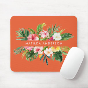 Mousepad Folhagem moderna das laranjas tropicais