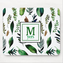 Mousepad Folhagem Verde Natureza Botânica Personalizada