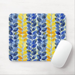 Mousepad Folhas Amarelas e Azuis