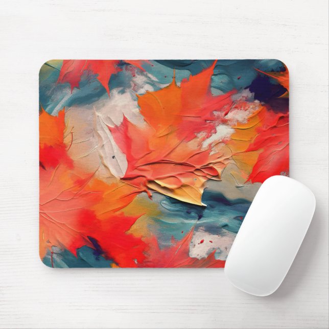 Mousepad Folhas ao Vento – Movimento Abstrato de Outono (Com mouse)