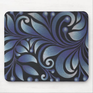 Mousepad folhas azuis