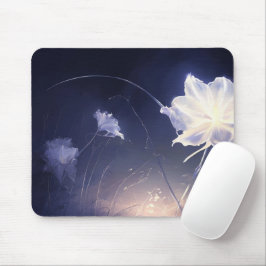 Mousepad Folhas Botânicas Verdes Elegantes em Fundo bege