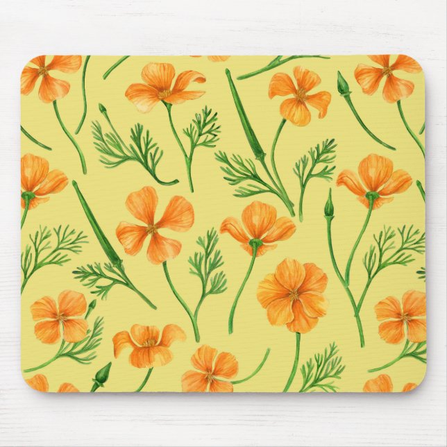 Mousepad Folhas da Califórnia, flores no verão, verdinho (Frente)