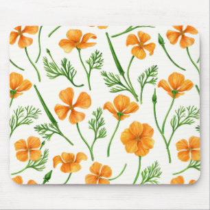 Mousepad Folhas da Califórnia, flores no verão, verdinho