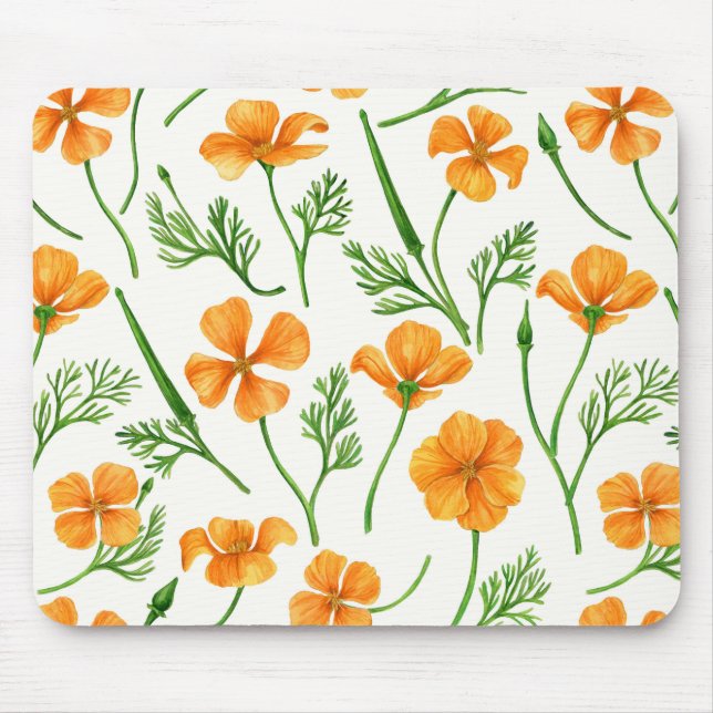 Mousepad Folhas da Califórnia, flores no verão, verdinho (Frente)