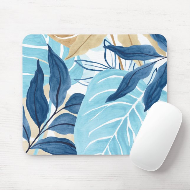 Mousepad Folhas da selva azul (Com mouse)