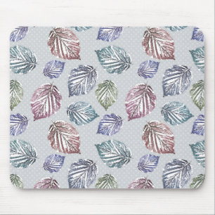 Mousepad Folhas de abertura sobre fundo de cinza leve
