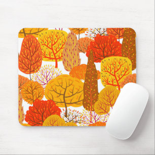 Mousepad Folhas de abstrato e árvores