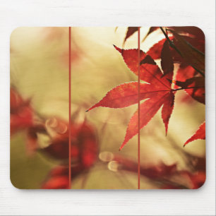 Mousepad Folhas de bordo vermelho japonês, design de brilho