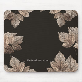 Mousepad Folhas de Bronze e Marrom Escuro Glamour Outonal R