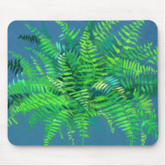 Mousepad Folhas de cereais, design floral, verde, azul e ve