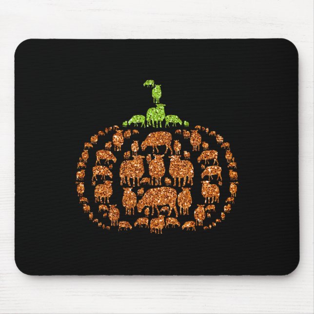 Mousepad Folhas de Grupo Abóbora Forma Fofo de Abóbora Than (Frente)
