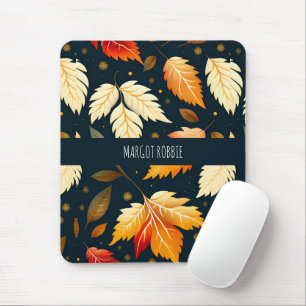 Mousepad Folhas de inverno Gradiente Laranja Padrão