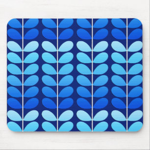 Mousepad Folhas de meio século, Marinho e azul de Cobalto