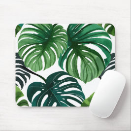 Mousepad Folhas de Monstera | Aquarela Moderna Simples