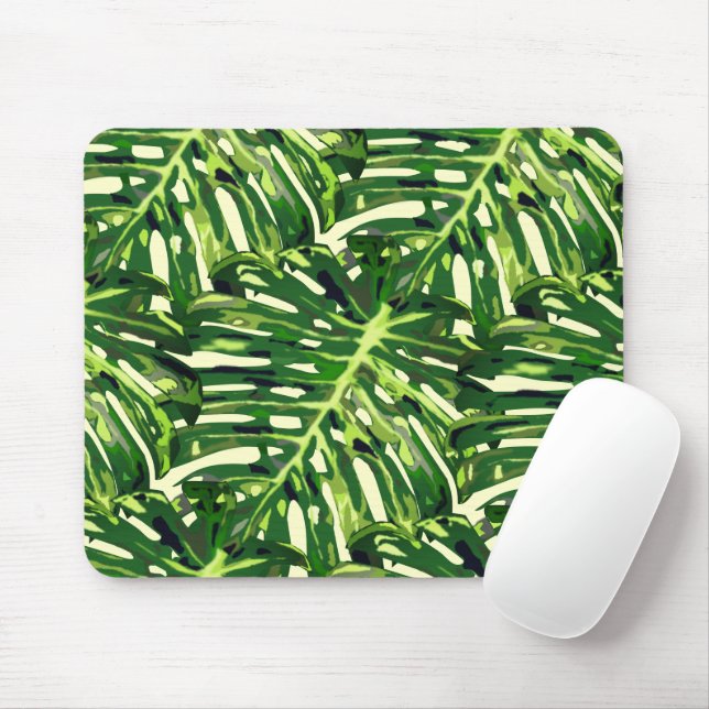 Mousepad Folhas de Monstera Tropicais - Feriado (Com mouse)