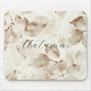 Mousepad Folhas de Outono Bege Creme