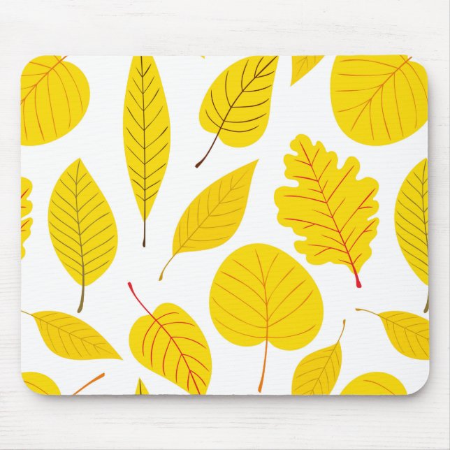 Mousepad Folhas de outono em amarelo (Frente)