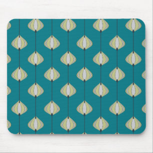 Mousepad Folhas de padrão em azul