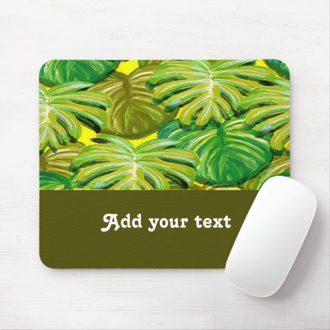 Mousepad Folhas de palma em amarelo (Com mouse)