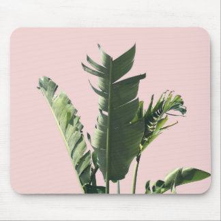 Mousepad folhas de palmeira no rosa
