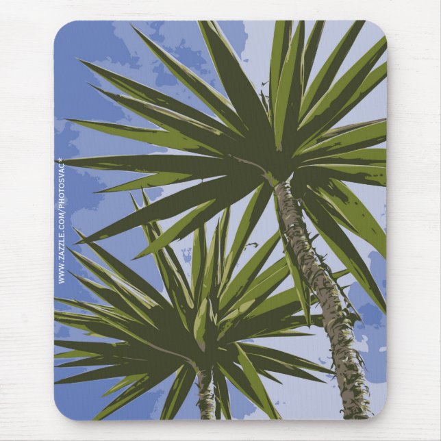 Mousepad Folhas de Palmeira Yucca Tropical com Efeito de Pi (Frente)
