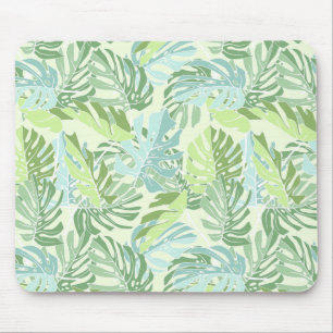 Mousepad Folhas de Palmeiras Tropicais Pastel