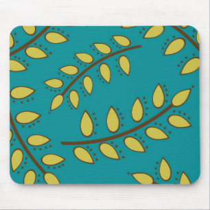 Mousepad Folhas de Teal e Verde por Cupcakes