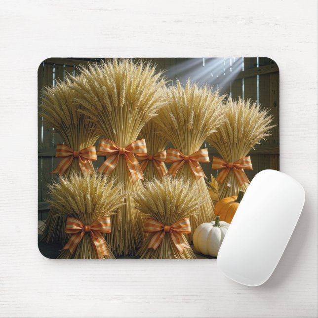 Mousepad Folhas De Trigo Enroscadas Em Pano Com Bombas (Com mouse)