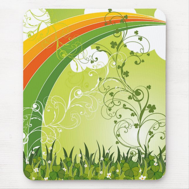 Mousepad Folhas do Shamrock do Dia de São Patrício (Frente)