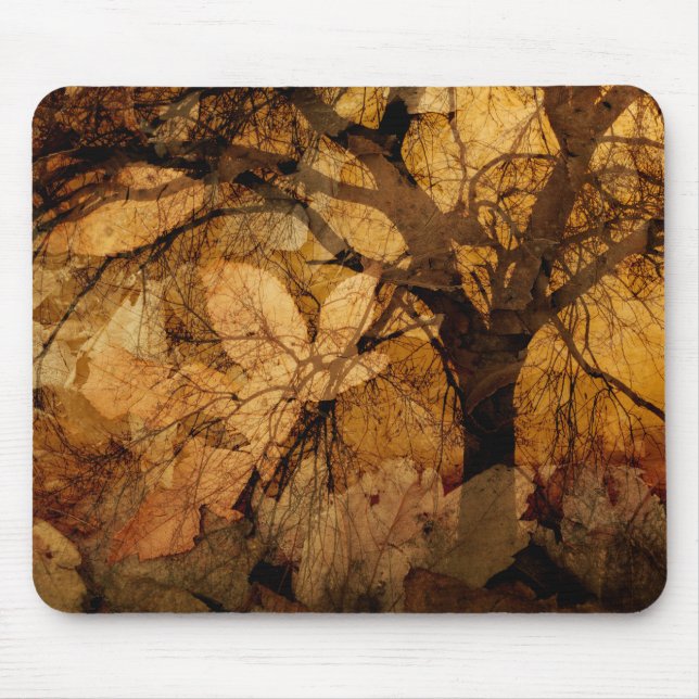 Mousepad Folhas Douradas e Castanhas | Merritt Island, FL (Frente)