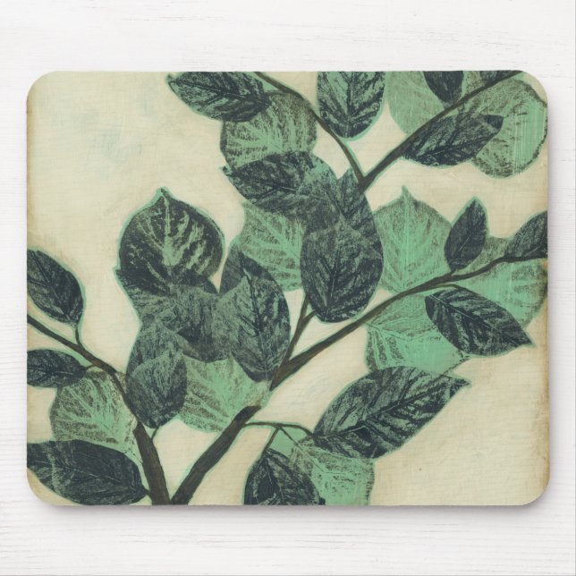 Mousepad Folhas e Ramificações no Fundo de Creme (Frente)