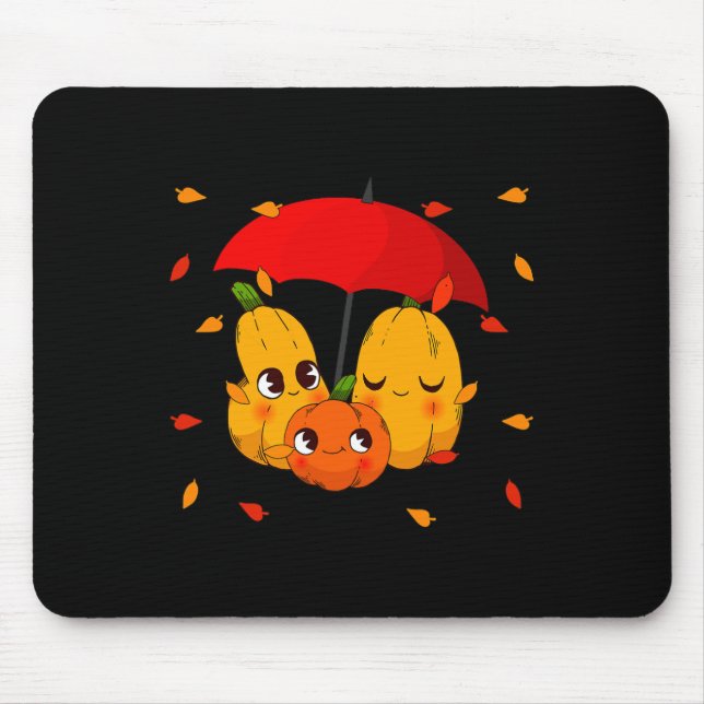 Mousepad Folhas Latinhas de Pumpkin Spice Queda no outono (Frente)