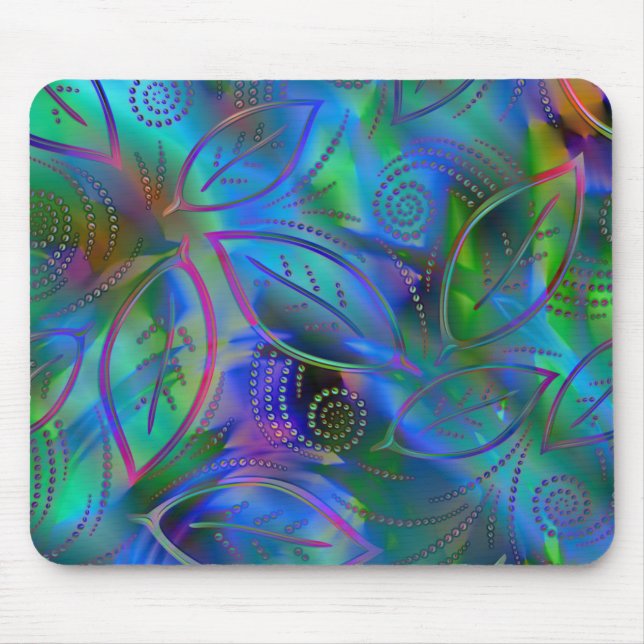 Mousepad Folhas metálicas abstratas (Frente)