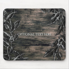 Mousepad Folhas pretas e prateadas Elegância sombria Glamou