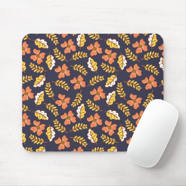 Mousepad Folhas Quentes de outono com Flores (Com mouse)