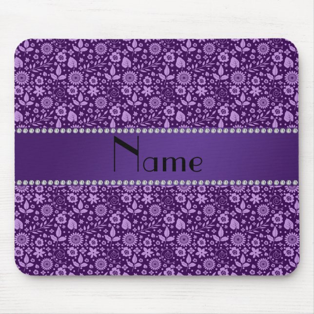 Mousepad Folhas roxas conhecidas personalizadas das flores (Frente)